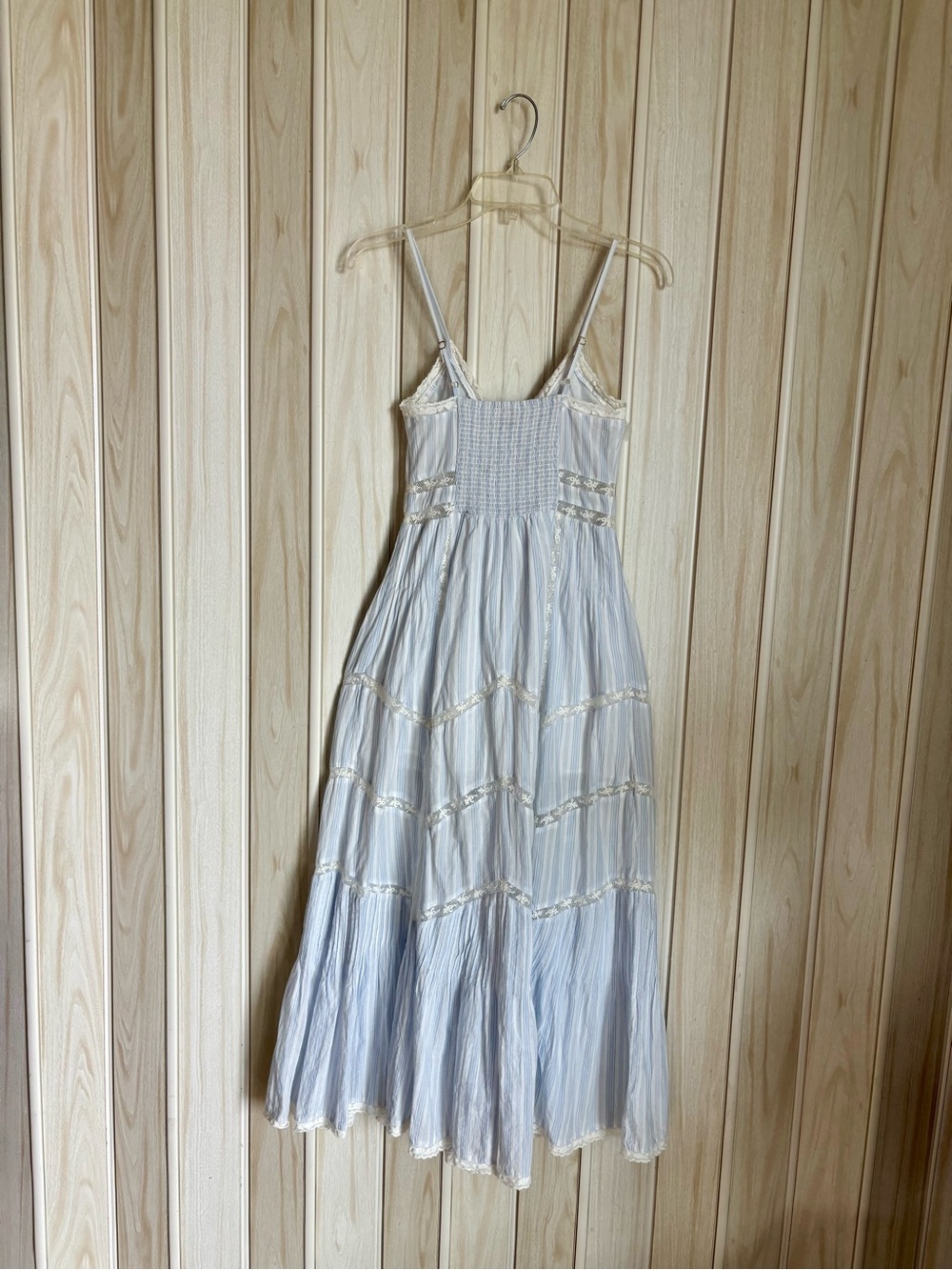 LoveShackFancy Pale Blue Lace-Trim Maxi Dress - Picture 5 of 10